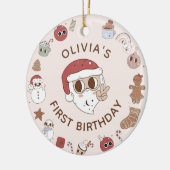 Groovyヒッパイクリスマス誕生日セラミックオーナメント セラミックオーナメント (左)