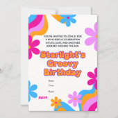 Groovyヒッパイラブピース&ラブお祝い マグネット招待状 (正面)