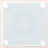 Groovyヒッピートリップ（幻覚体験）のようなジュエルカラフルトーンマンダラ ガラスコースター (裏面)