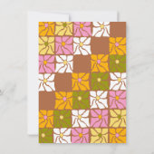 Groovyヒッピーフローラボホアーチ70sレトロ結婚ズ 招待状 (裏面)