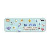 Groovyヒッピーレトロ誕生日パーティー ラベル (正面)