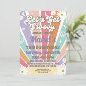 Groovyヒッピー太陽とデイジーガールズ誕生日を取得 招待状 (スタンド正面)