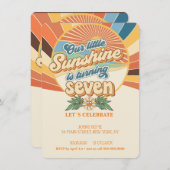 Groovyヒッピー招待7th誕生日ボヘミア 招待状 (正面/裏面)
