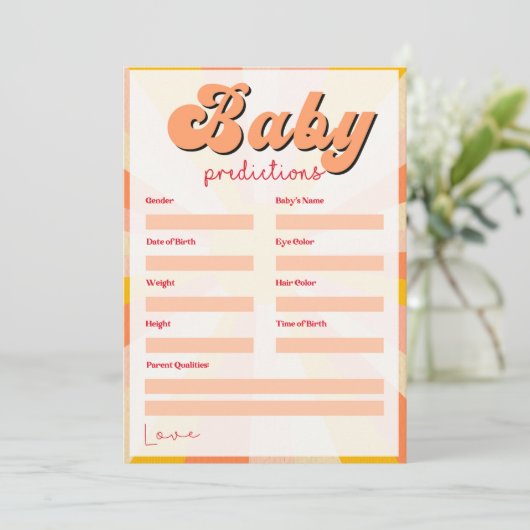 Groovyヒッピー赤ちゃんシャワーゲーム サンキューカード (スタンド正面)