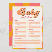 Groovyヒッピー赤ちゃんシャワーゲーム サンキューカード (正面/裏面)