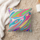 Groovyヒップスターレトロレインボーサーフェスパターン クッション (ブランケット)