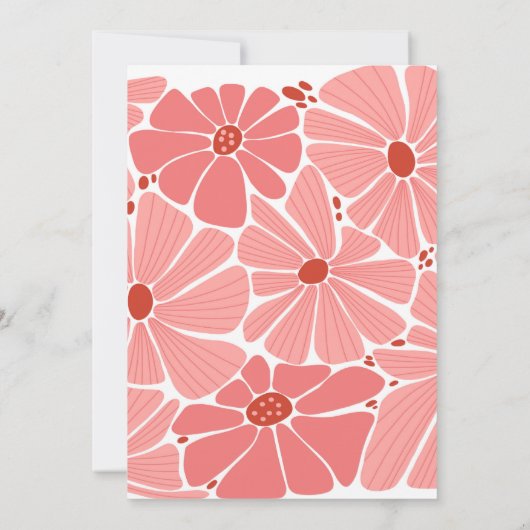 Groovyピモダンンクデイジー婚約 招待状 (裏面)