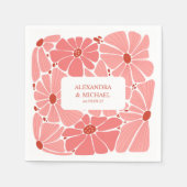 Groovyピモダンンクデイジー結婚ズ スタンダードカクテルナプキン (正面)