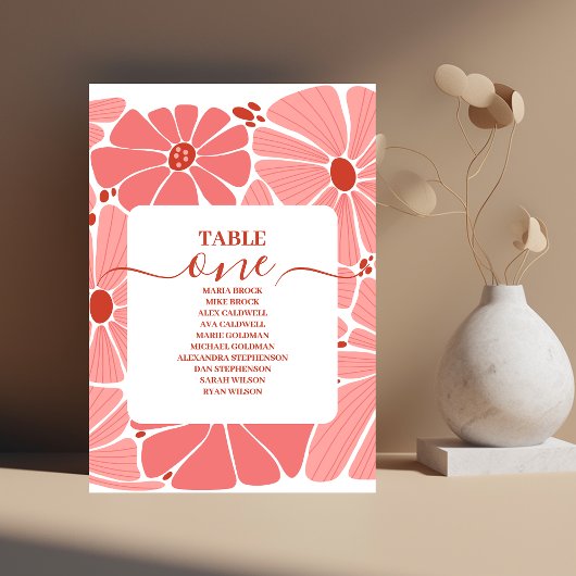 Groovyピモダンンクデイジー結婚ズ テーブルナンバー