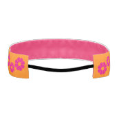 Groovyピンクデイジーとカスタムオレンジモノグラム アスレチックヘッドバンド (裏面)