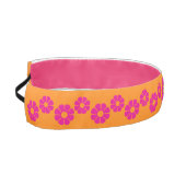 Groovyピンクデイジーとカスタムオレンジモノグラム アスレチックヘッドバンド (左)