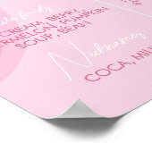 Groovyピンクデイジー最初の誕生日マイルストーン記号 ポスター (角)