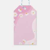 Groovyピンクデイジー誕生日パーティーサンキューサンキューラベル ギフトタグ (裏面)