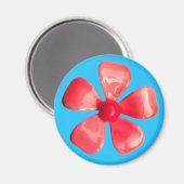 Groovyピンクモダンヒッピーデイジーフラワーパワーフローラ マグネット (正面/裏面)