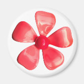 Groovyピンクモダンヒッピーデイジーフラワーパワーフローラ マグネット (正面)