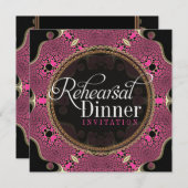 Groovyピンクリハーサルディナー招待状 招待状 (正面/裏面)