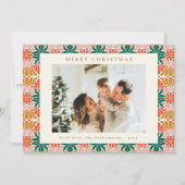 Groovyピンクレッドグリーンボホフローラ2枚の写真 シーズンカード (正面)