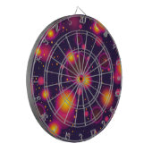 Groovyピンク紫と黄色のバブル白熱［赤熱］光を放つの強さ ダーツボード (正面左)
