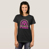 GroovyピンクLeopardレインボー100日の成長Te Tシャツ (正面フル)