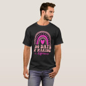 GroovyピンクLeopardレインボー100日のA D Tシャツ (正面フル)