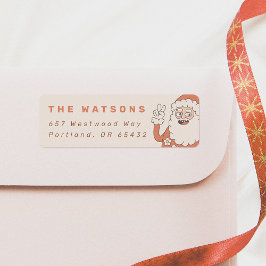 Groovyピースサンタレトロファミリーネーム ラベル