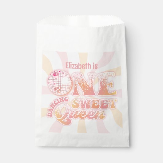 Groovyピーチピンクディスコ踊りクイーン1st誕生日 フェイバーバッグ (正面)