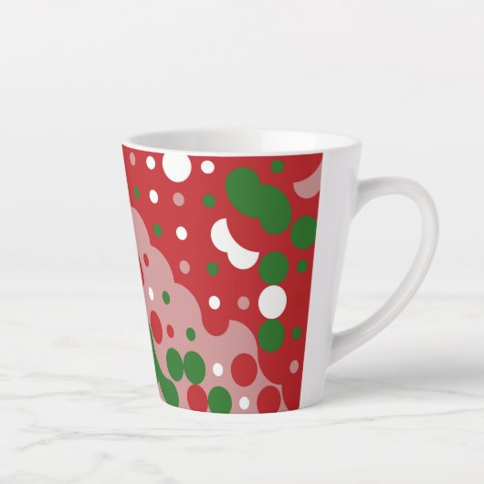 Groovyファンキーレトロモダンクリスマスパターン カフェラテマグ (右)
