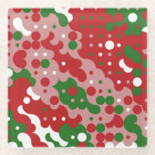 Groovyファンキーレトロモダンクリスマスパターン ガラスコースター (正面)