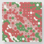 Groovyファンキーレトロモダンクリスマスパターン ストーンコースター (正面)