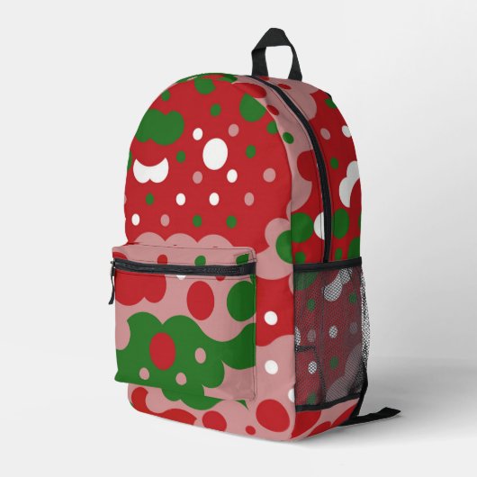 Groovyファンキーレトロモダンクリスマスパターン プリントバックパック (裏面右端)