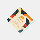 Groovyファンキーレトロ50結婚周年 スタンダードカクテルナプキン (角)