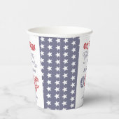 Groovyフォント赤白青1st誕生日パーティー 紙コップ (右)