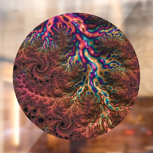 Groovyフラサイケデリックルトリップ(幻覚体験)のようなカラフルタル ウィンドウサイン (シート2)