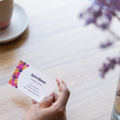 Groovyフラワーグラフィックヴィンテージスタイル 名刺