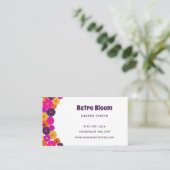 Groovyフラワーグラフィックヴィンテージスタイル 名刺 (スタンド正面)