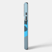 Groovyフラワーシェイプ青モノグラムの Case-Mate iPhoneケース (裏面 / 左)