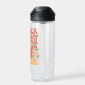 Groovyフラワーパワーグラフィック ウォーターボトル (背面)