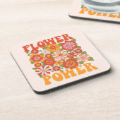 Groovyフラワーパワーグラフィック コースター (左側)