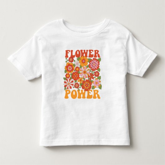 Groovyフラワーパワーグラフィック トドラーTシャツ (正面)