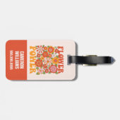 Groovyフラワーパワーグラフィック ラゲッジタグ (裏面横)