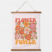Groovyフラワーパワーグラフィック 吊り下げ型タペストリー (正面)