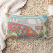 Groovyフラワーパワー60sヒッピー装飾用クッション ランバークッション (ブランケット)