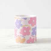 Groovyフローラ引用文ギフト、レトロ前向きセルフ気に コーヒーマグカップ (中央)