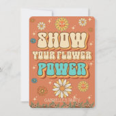 Groovyフローラ招待レトロ13歳の誕生日 招待状 (裏面)