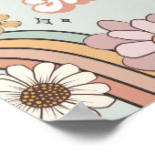 Groovyフローラ1st誕生日レトロウェルカムサイン ポスター (角)