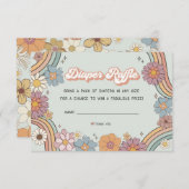 groovyフローラ70sおむつラッフル招待状インサート エンクロージャーカード (正面/裏面)