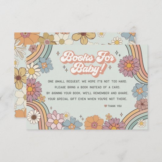 groovyフローラ70sの書籍のベビー招待の挿入 エンクロージャーカード (正面/裏面)