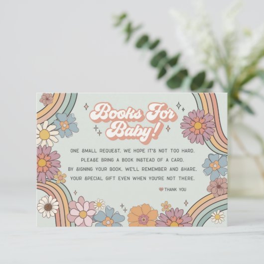 groovyフローラ70sの書籍のベビー招待の挿入 エンクロージャーカード (スタンド正面)