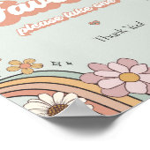 groovyフローラ70sテーマレトロ好意パーティー標識 ポスター (角)