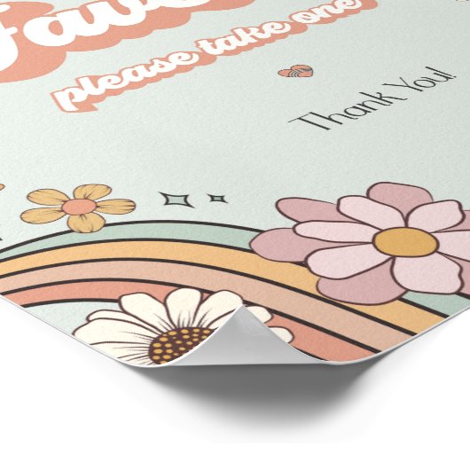 groovyフローラ70sテーマレトロ好意パーティー標識 ポスター (角)